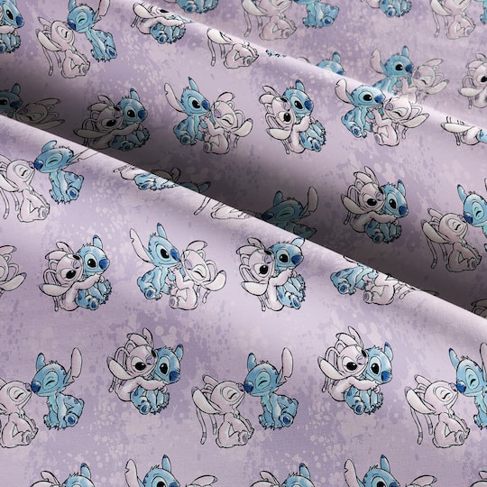 Lilo & Stitch Angel Watercolor Cotton Fabric